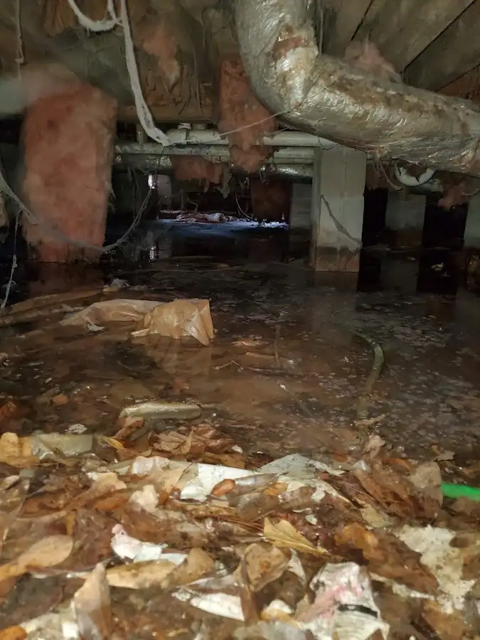Crawl space flood assessment for Commercial Water Damage Restoration in Bentonville